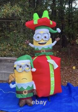 Gemmy 6' Minions With Lighted Christmas present Inflatable Airblown-NEW Gemmy 6' Minions With Lighted Christmas present Inflatable Airblown-NEW