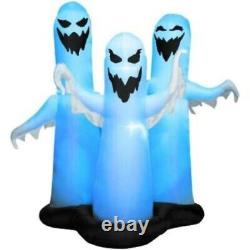 Gemmy 6ft Tall Airblown LED Color Changing Ghost Trio Halloween Yard Inflatable