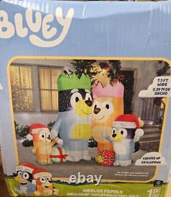 Gemmy 6ft Tall Bluey with Family Scene Christmas Inflatable