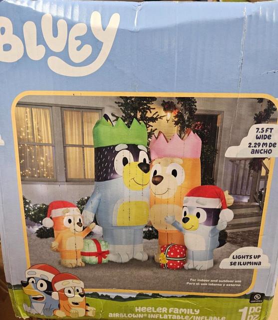 Gemmy 6ft Tall Bluey With Family Scene Christmas Inflatable