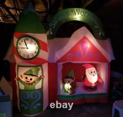 Gemmy 7.5 ft. Width Pre-Lit LED Animated Inflatable Santa's Workshop Scene