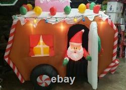 Gemmy 7.5ft Long Animated Gingerbread Trailer Christmas Inflatable