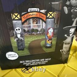 Gemmy 8.5ft Tall Jack&Sally Nightmare Before Christmas Halloween Inflatable Arch