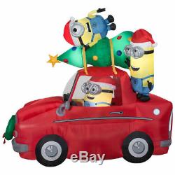 Gemmy 8' Long Lighted Christmas Minions in Car Inflatable Airblown-NEW