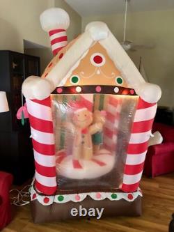 Gemmy 8' Rotating Gingerbread House LIGHTED Christmas Inflatable Airblown Gemmy 8' Rotating Gingerbread House LIGHTED Christmas Inflatable Airblown