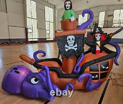 Gemmy 9.5ft tall Pirate Ship with Octopus Halloween Inflatable