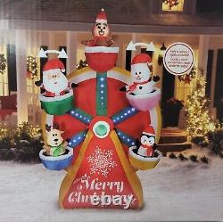 Gemmy 9' animated airblown christmas Lighted Ferris Wheel Inflatable Yard Decor
