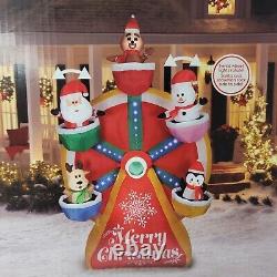 Gemmy 9' animated airblown christmas Lighted Ferris Wheel Inflatable Yard Decor