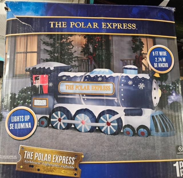 Gemmy 9ft Long Polar Express Steam Engine Christmas Inflatable