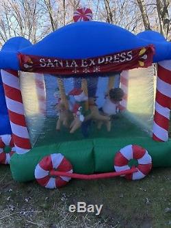 Gemmy Airblown Christmas Inflatable 12ft Long Carousel Train