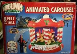 Gemmy Airblown Christmas Inflatable 8ft Musical Carousel Rare