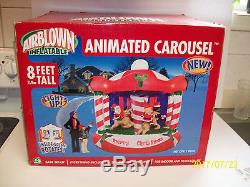 Gemmy Airblown Christmas Inflatable 8ft Musical Carousel Rare! (spins) NIB