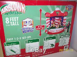 Gemmy Airblown Christmas Inflatable 8ft Musical Carousel Rare! (spins) NIB