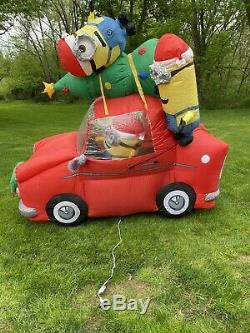 Gemmy Airblown Christmas Inflatable Minions In Car