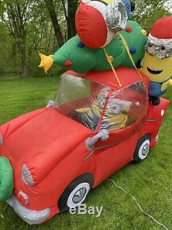 Gemmy Airblown Christmas Inflatable Minions In Car