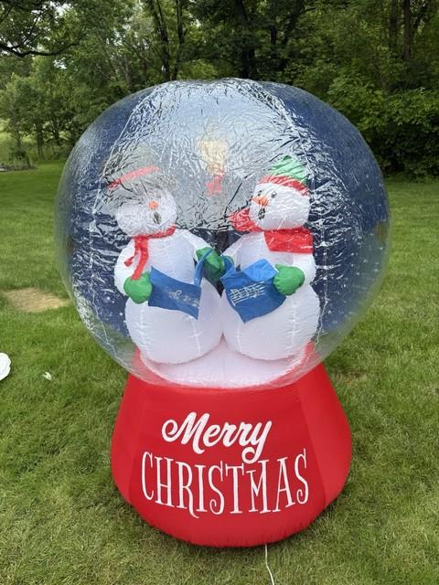 Gemmy Airblown Christmas Inflatable Prototype Sparkling Lightshow Snowmen Globe