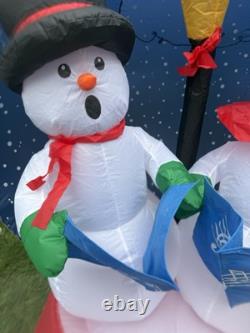 Gemmy Airblown Christmas Inflatable Prototype Sparkling Lightshow Snowmen Globe
