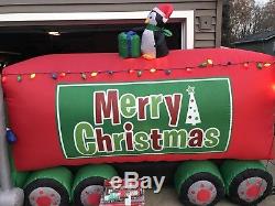 Gemmy Airblown Christmas Inflatable Santa In Semi Truck