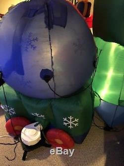 Gemmy Airblown Christmas Inflatable Train Snowglobe Rare Htf Very Cool