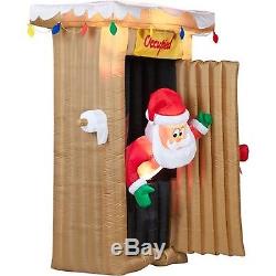 Gemmy Airblown Christmas Inflatables 6' Tall Animated Santa Coming Out of Ou