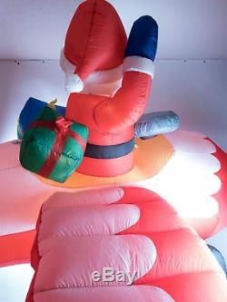 Gemmy Airblown Floating Inflatable Santa Plane 8 Ft Long
