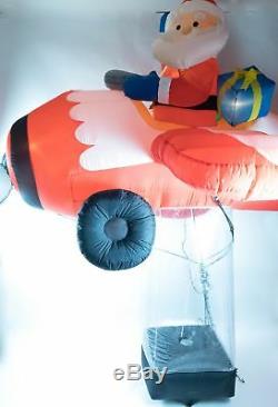 Gemmy Airblown Floating Inflatable Santa Plane 8 Ft Long