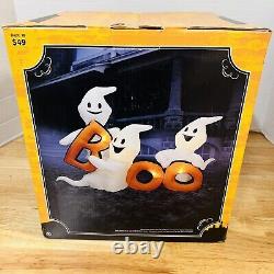 Gemmy Airblown Inflatable 3 Ghosts BOO 8' Feet Long Halloween Yard Display NEW