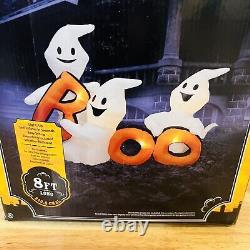 Gemmy Airblown Inflatable 3 Ghosts BOO 8' Feet Long Halloween Yard Display NEW