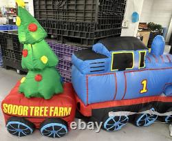 Gemmy Airblown Inflatable 8 Ft Christmas Thomas The Train Sodor Tree Farm Rare