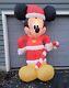 Gemmy Airblown Inflatable 8' T Disney Mickey Mouse Santa Candy Canechristmas Euc