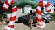 Gemmy Airblown Inflatable 9 Feet Tall Christmas Candycane Light Up Archway