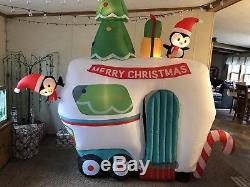 Gemmy Airblown Inflatable 9 Ft Santa Camper Glamper RV Animated Christmas NEW