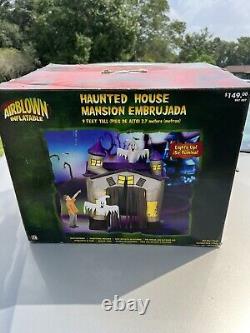 Gemmy Airblown Inflatable Animated Dracula Coffin & Haunted House For Repair