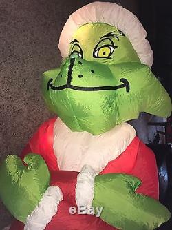 Gemmy Airblown Inflatable Blow up Grinch & Max Christmas Yard Display 8 FT