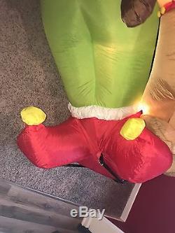 Gemmy Airblown Inflatable Blow up Grinch & Max Christmas Yard Display 8 FT