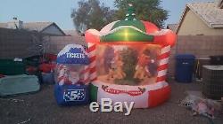 Gemmy Airblown Inflatable Christmas Lighted Animated Carousel 8ft W Ticket