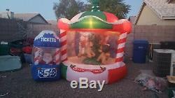 Gemmy Airblown Inflatable Christmas Lighted Animated Carousel 8ft W Ticket