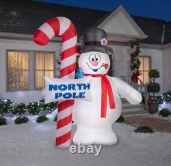 Gemmy Airblown Inflatable Frosty The Snowman with Candy Cane, Giant 9.5ft White