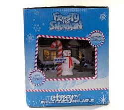 Gemmy Airblown Inflatable Frosty The Snowman with Candy Cane, Giant 9.5ft White