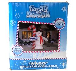 Gemmy Airblown Inflatable Frosty The Snowman with Candy Cane, Giant 9.5ft White