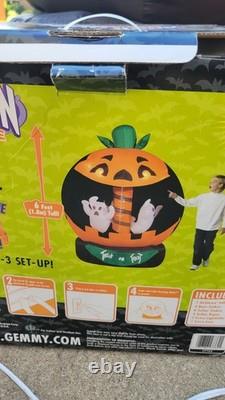 Gemmy Airblown Inflatable Rotating Light Up Halloween Globe Ghosts Pumpkin Vntg Gemmy Airblown Inflatable Rotating Light Up Halloween Globe Ghosts Pumpkin Vntg