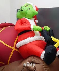 Gemmy Airblown Inflatable The Grinch who Stole Christmas Max Sled Yard Decor
