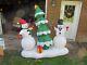 Gemmy Airblown Inflatable Animate Snow Family With Christmas Tree