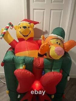 Gemmy Animated Disney WINNIE THE POOH And Tigger In Present CHRISTMAS Inflatable