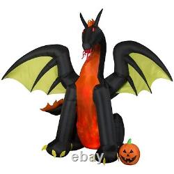 Gemmy Animated Fire & Ice Dragon & Pumpkin Halloween Airblown Inflatable Prop 9