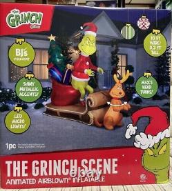 Gemmy Animated Grinch Sled Airblown Christmas Inflatable