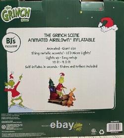 Gemmy Animated Grinch Sled Airblown Christmas Inflatable