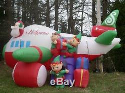 Gemmy COLOSSAL 18-1/2' Air Santa Elf Airplane Jet Airblown Inflatable Christmas
