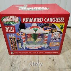 Gemmy Christmas Airblown Inflatable 8ft Animated Carousel New