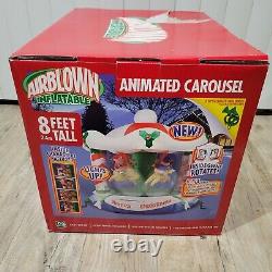 Gemmy Christmas Airblown Inflatable 8ft Animated Carousel New